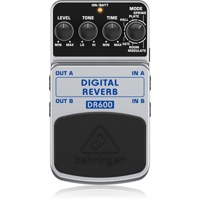 Behringer DR600 Digital Reverb effectpedaal  -  Digital Stereo Reverb Effects Pedal.   